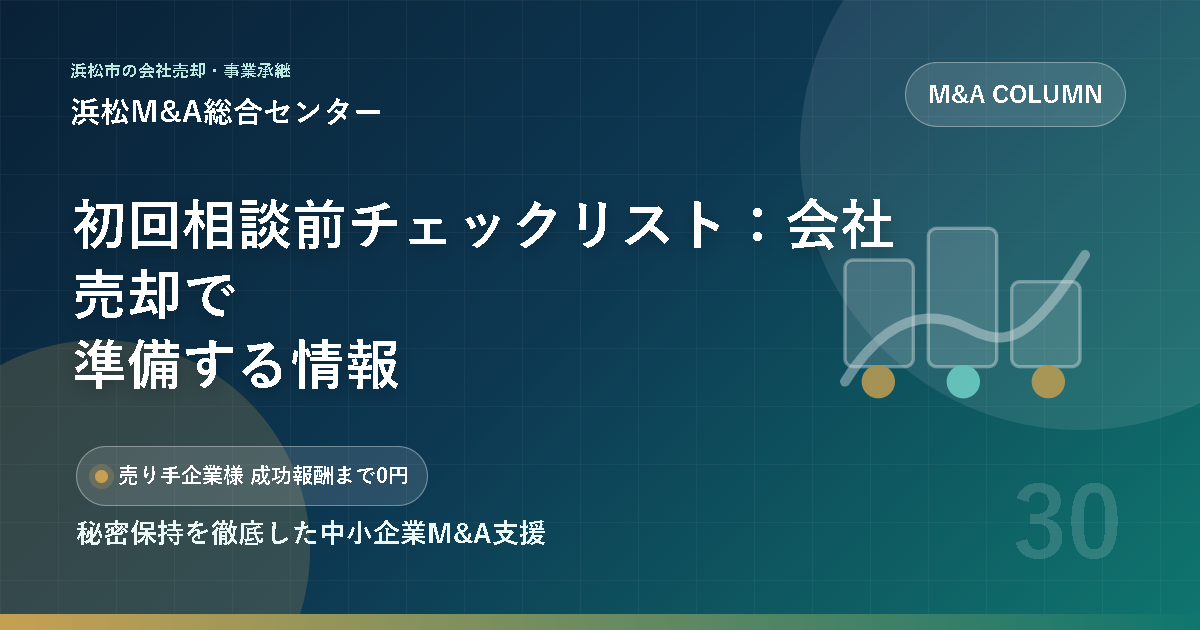 初回相談前チェックリスト：会社売却で準備する情報