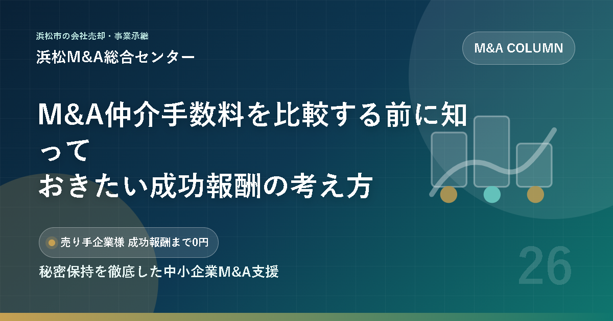 M&A仲介手数料を比較する前に知っておきたい成功報酬の考え方