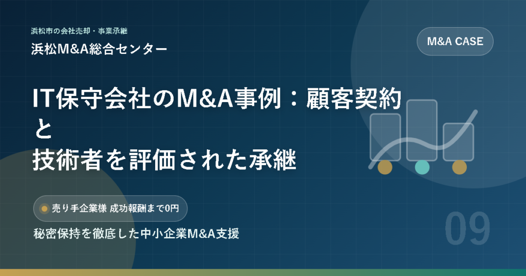 IT保守会社のM&A事例：顧客契約と技術者を評価された承継