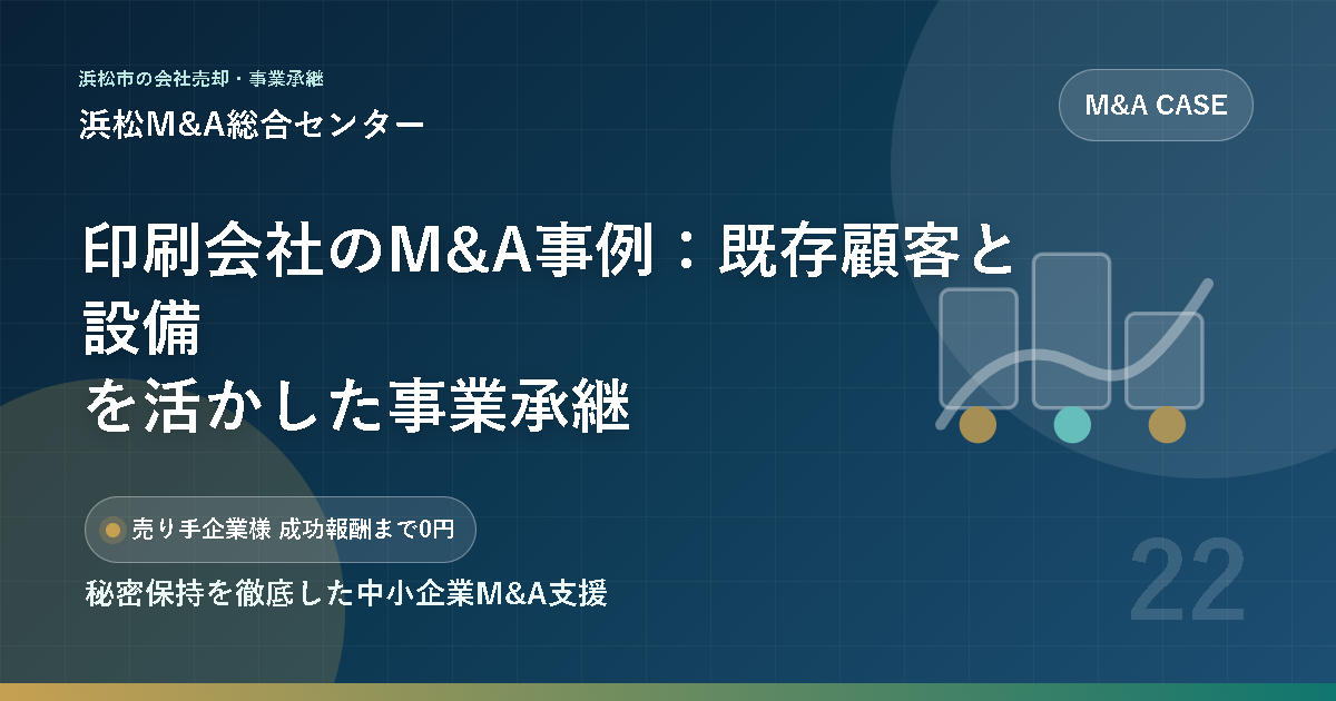 印刷会社のM&A事例：既存顧客と設備を活かした事業承継